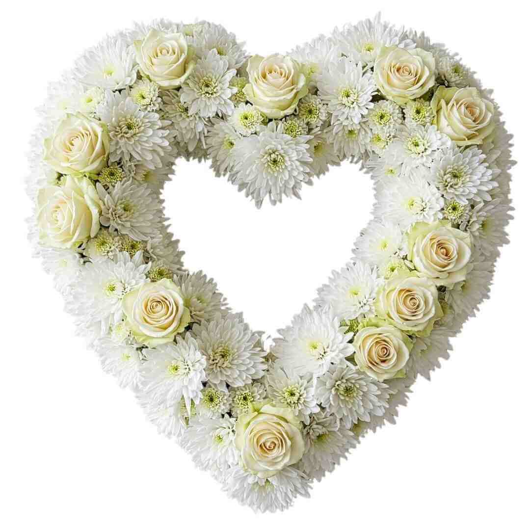 Heartfelt white heart wreath