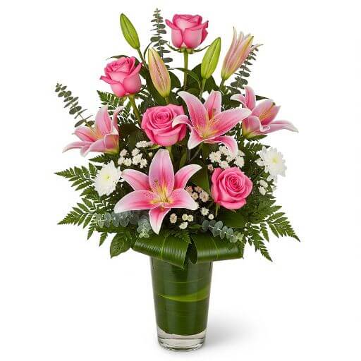 Allegra - pink and white flowers in vase