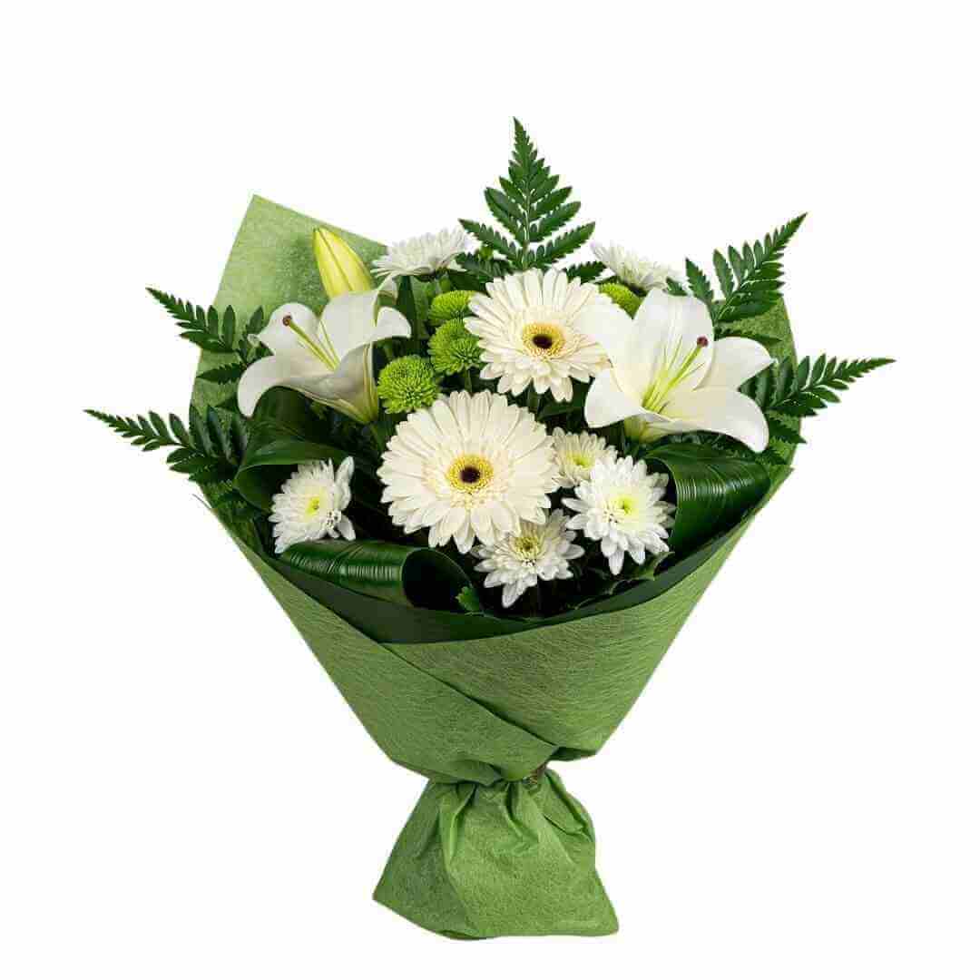 Innocence - White and green flower bouquet