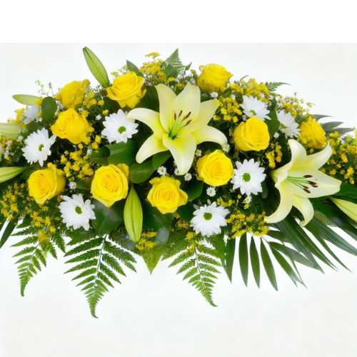 Sunshine Tribute Casket Spray - Spearwood Florist